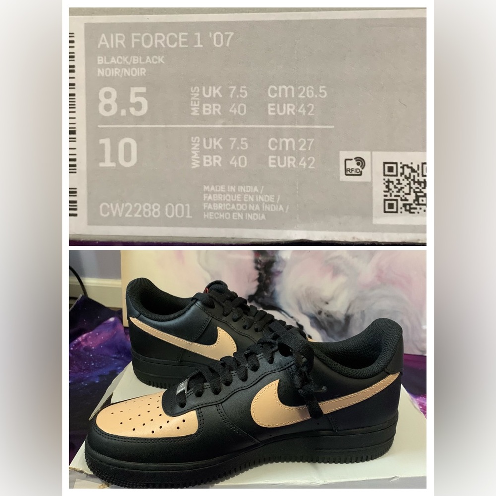 Black Air Force 1 - customized